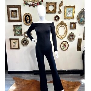 Oh Polly "Batch-a-black" Off-The-Shoulder Jumpsuit Size M